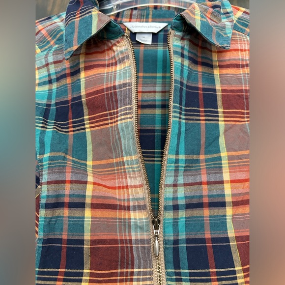 Christopher & Banks zip up flannel shirt size M - Picture 3 of 6
